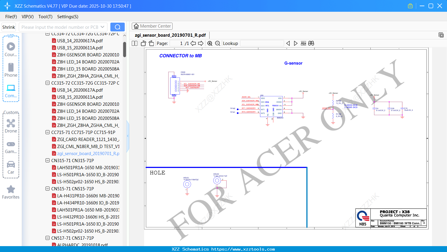 Laptop ACER Zgi_sensor_board_20190701_R